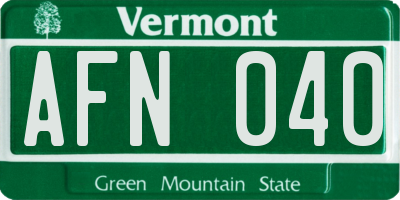 VT license plate AFN040