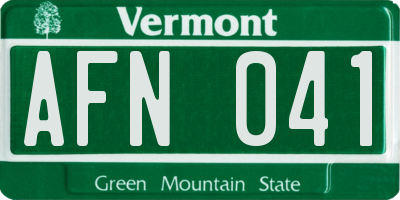 VT license plate AFN041