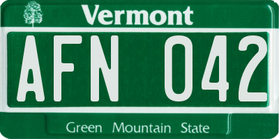 VT license plate AFN042