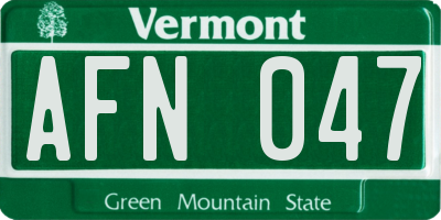 VT license plate AFN047