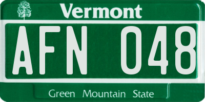 VT license plate AFN048
