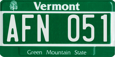 VT license plate AFN051