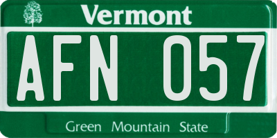 VT license plate AFN057