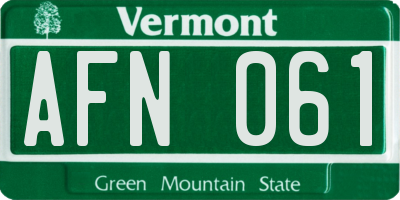 VT license plate AFN061