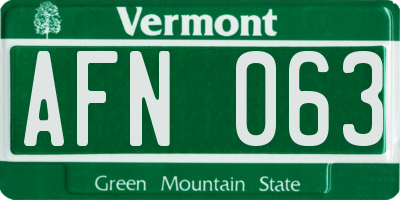 VT license plate AFN063