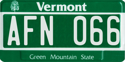 VT license plate AFN066