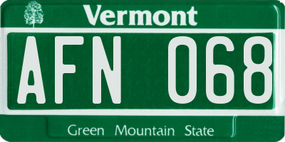 VT license plate AFN068