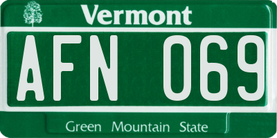 VT license plate AFN069