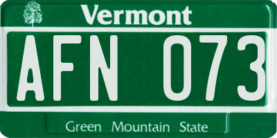 VT license plate AFN073