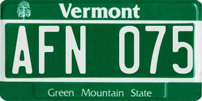 VT license plate AFN075