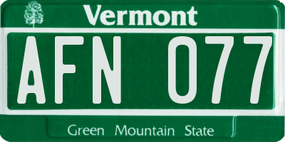 VT license plate AFN077