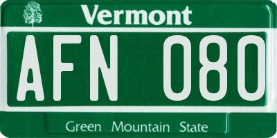 VT license plate AFN080