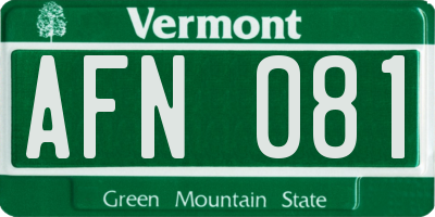 VT license plate AFN081