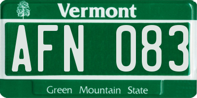 VT license plate AFN083