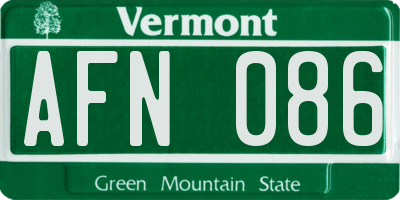 VT license plate AFN086