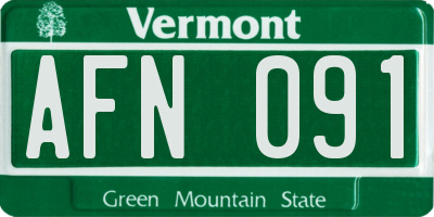 VT license plate AFN091