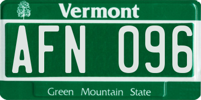 VT license plate AFN096
