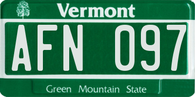 VT license plate AFN097