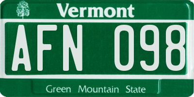 VT license plate AFN098