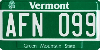 VT license plate AFN099