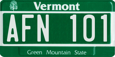 VT license plate AFN101