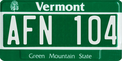 VT license plate AFN104