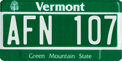 VT license plate AFN107