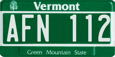 VT license plate AFN112