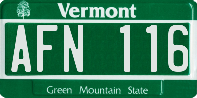 VT license plate AFN116