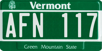 VT license plate AFN117