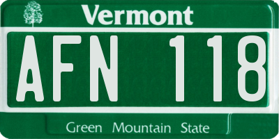 VT license plate AFN118