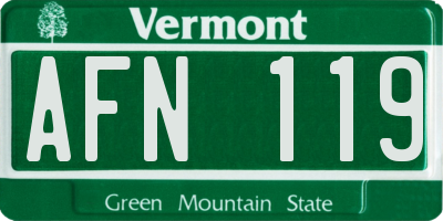 VT license plate AFN119