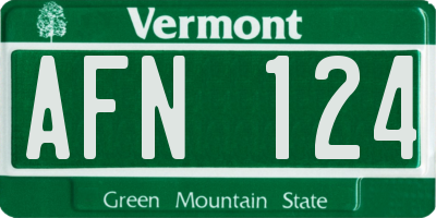 VT license plate AFN124