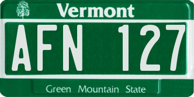 VT license plate AFN127