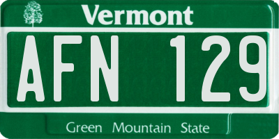 VT license plate AFN129