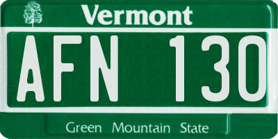 VT license plate AFN130