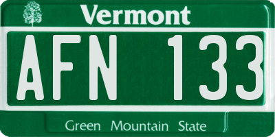 VT license plate AFN133