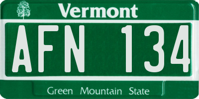 VT license plate AFN134