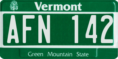 VT license plate AFN142