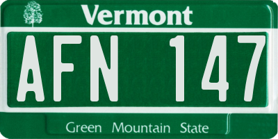VT license plate AFN147