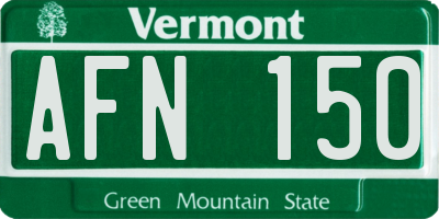 VT license plate AFN150