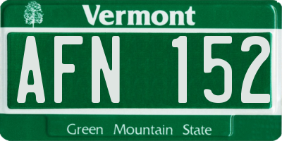 VT license plate AFN152