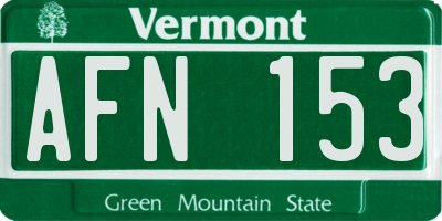 VT license plate AFN153
