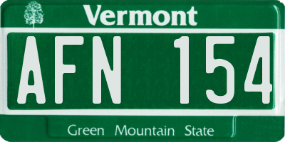 VT license plate AFN154