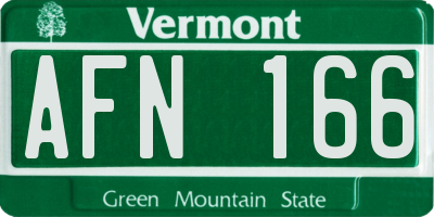 VT license plate AFN166