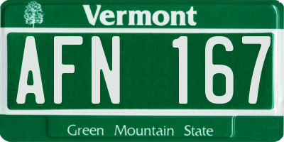 VT license plate AFN167