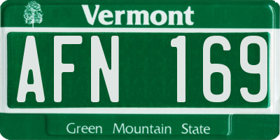 VT license plate AFN169
