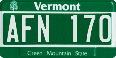 VT license plate AFN170