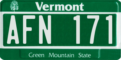 VT license plate AFN171