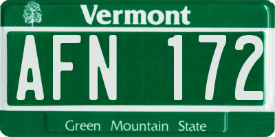 VT license plate AFN172